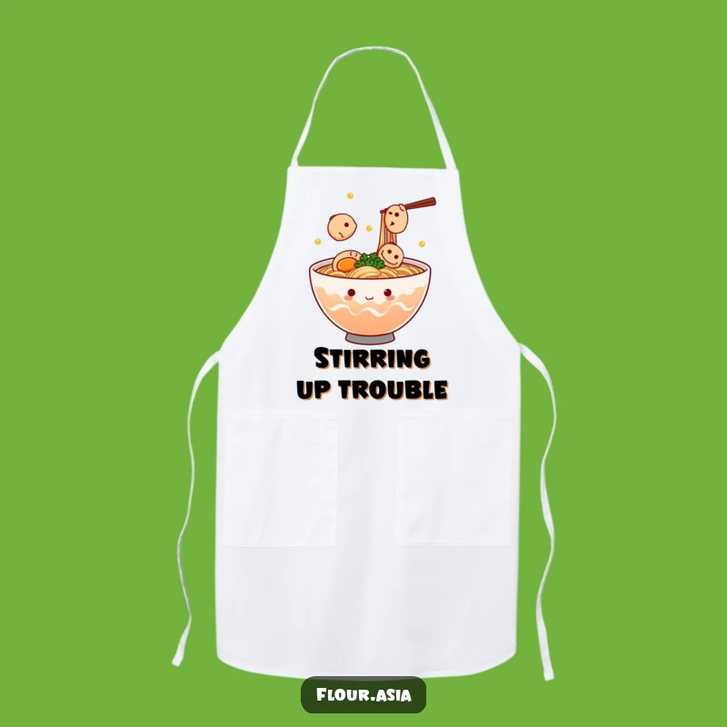 Funny Kawaii Ramen Apron: Juggling Fish Cakes for Kitchen Fun Gifts