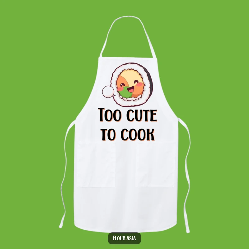 Funny Kawaii Sushi Roll Apron: Playful Rice Ball Kitchen Fun for Chef Gifts