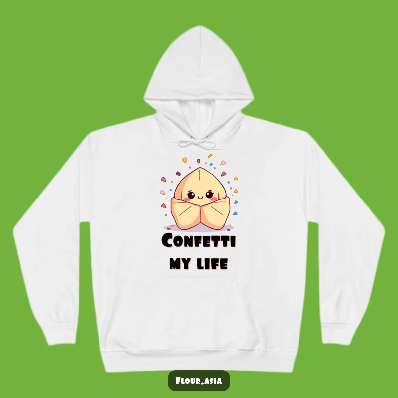 Cozy Funny Kawaii Fortune Cookie Hoodie: Confetti Celebration for Gifts