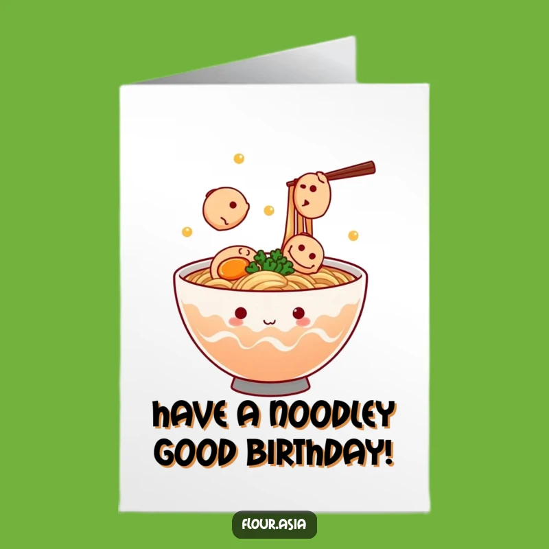 Free Printable Birthday Card: Funny Ramen Bowl Juggling for a Noodle-y Hilarious Celebration