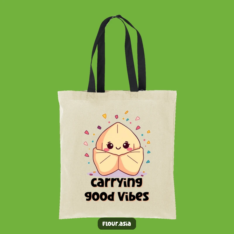 Funny Kawaii Fortune Cookie Tote Bag: Confetti Style for Gifts